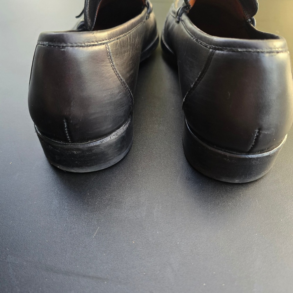 Allen Edmonds Frontino Seven Series Black Leather Square Toe Loafers 11 B Italy - Picture 5 of 10